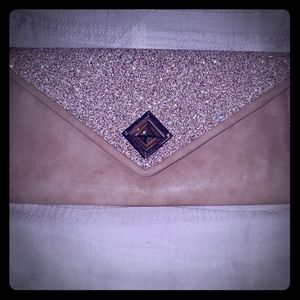 Fancy tan clutch